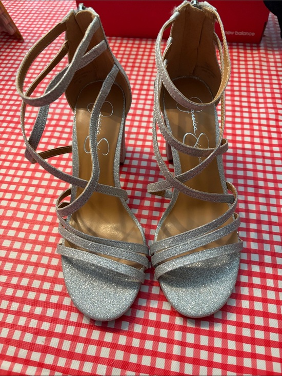 Jessica Simpson Shoes - Jessica Simpson size 7m silver strap high heels